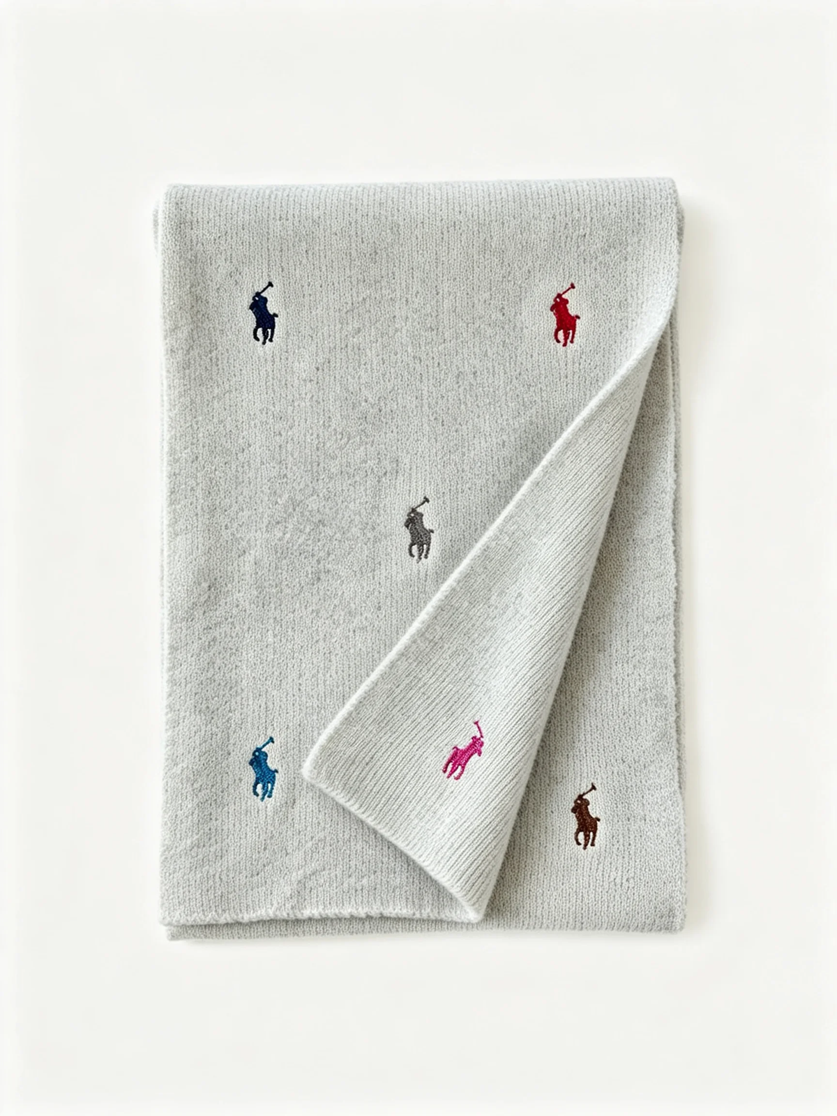 Embroidered Short Knit Scarf