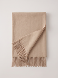 Wool-Blend Oversized Fringed Wrap — Brushed Winter Shawl