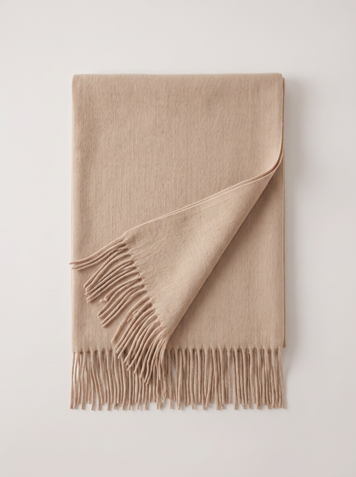 Wool-Blend Oversized Fringed Wrap — Brushed Winter Shawl