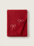 Bow-Embroidered Knit Scarf