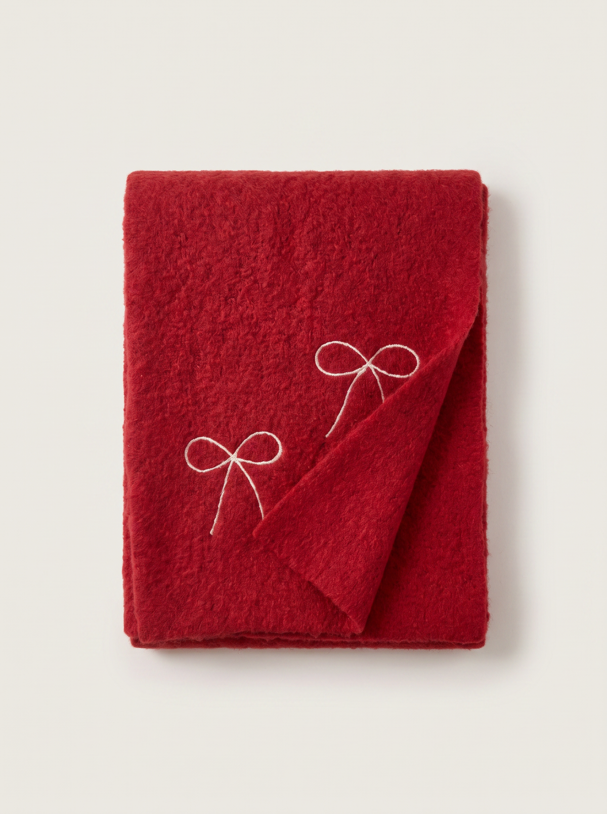 Bow-Embroidered Knit Scarf