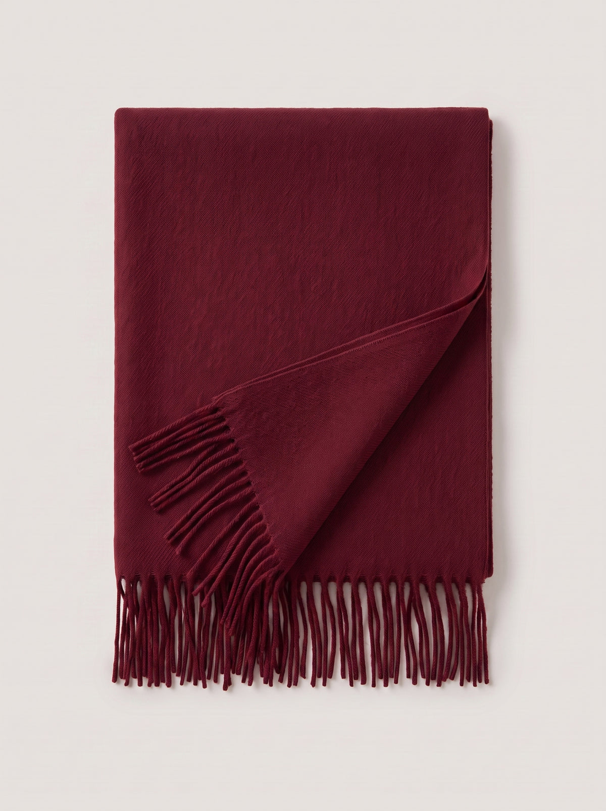 Wool-Blend Oversized Fringed Wrap — Brushed Winter Shawl