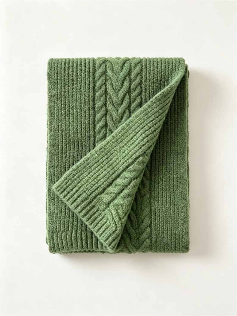 Brushed Rib Wool-Blend Scarf