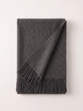 100% Australian Wool Fringed Scarf — Long Solid Wrap