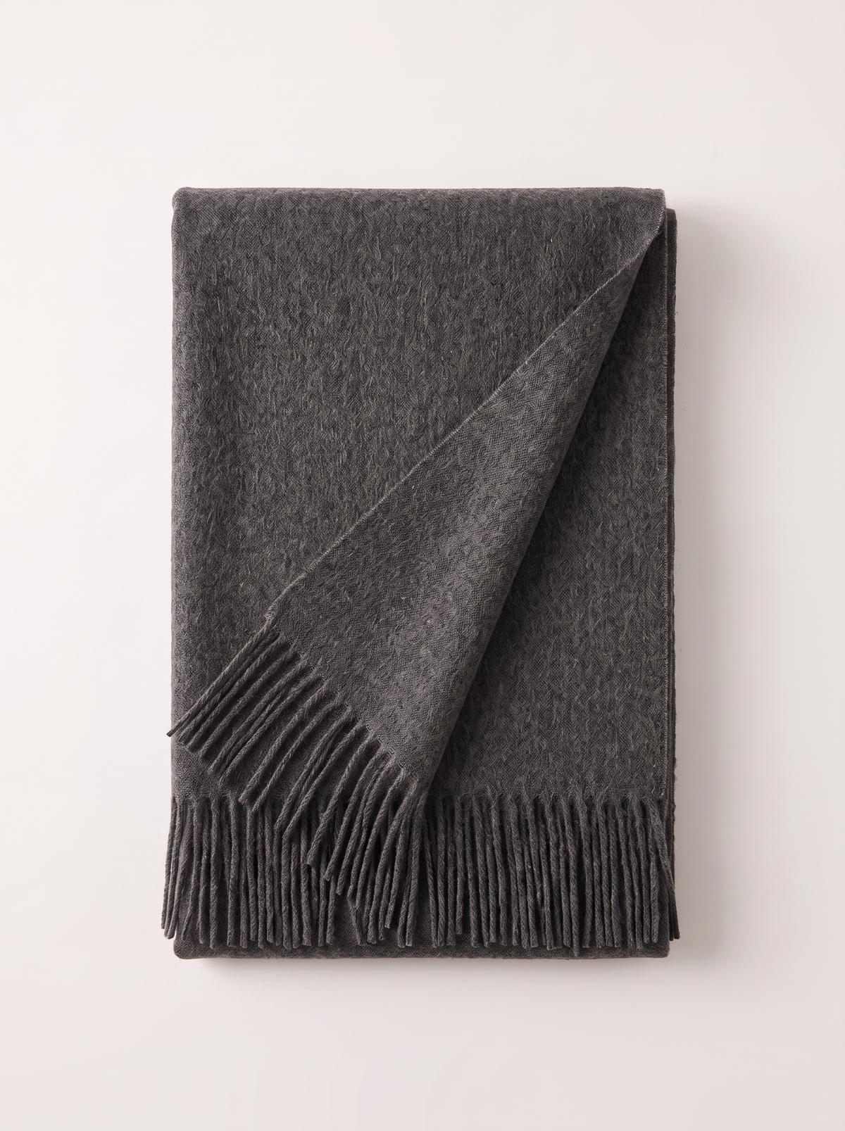 100% Australian Wool Fringed Scarf — Long Solid Wrap