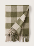 100% Wool Windowpane Check Scarf
