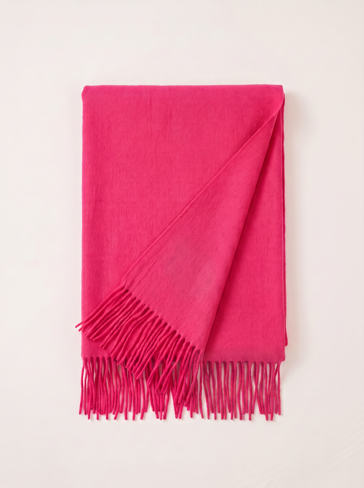 300g Cashmere-Feel Oversized Fringe Scarf | Solid Blanket Wrap