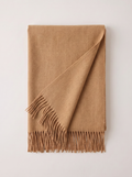 Wool-Blend Oversized Fringed Wrap — Brushed Winter Shawl