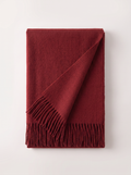 100% Australian Wool Fringed Scarf — Long Solid Wrap