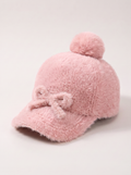Faux Mink Bow Knit Cap