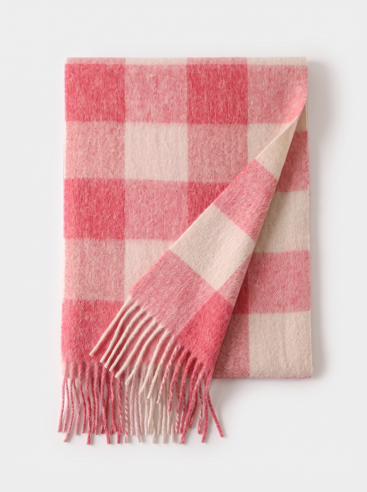 100% Wool Windowpane Check Scarf