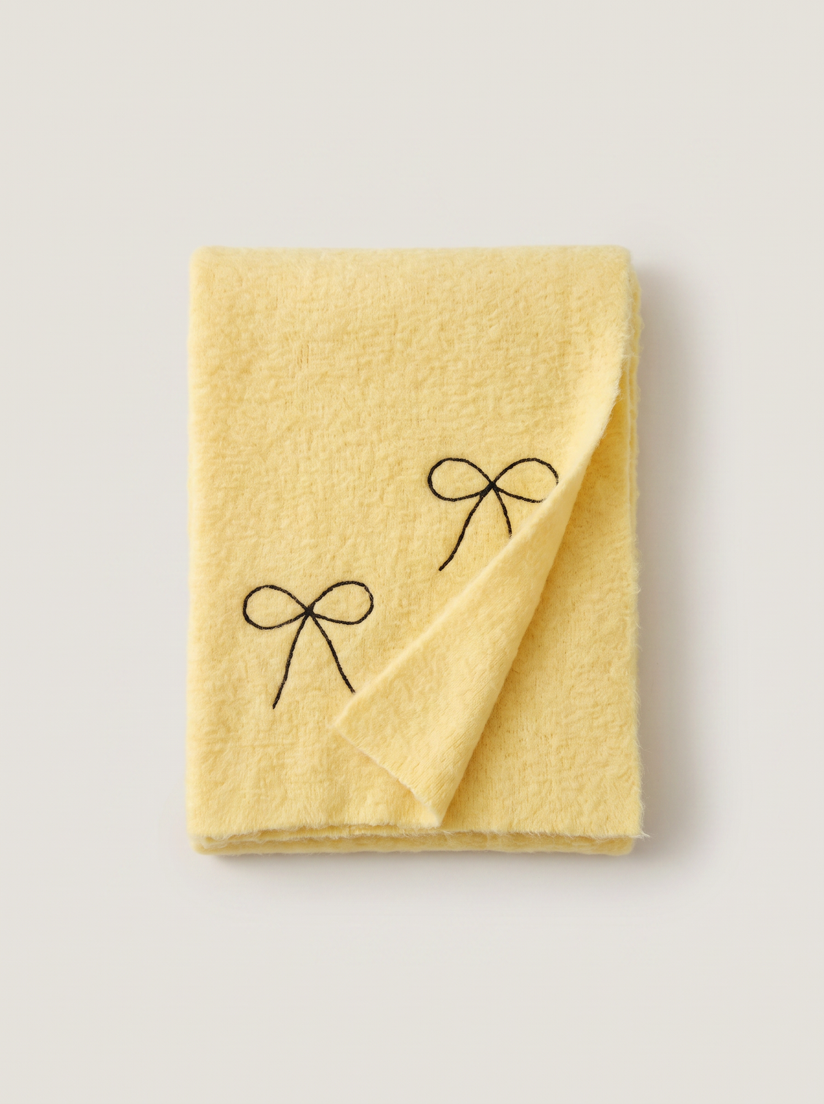 Bow-Embroidered Knit Scarf