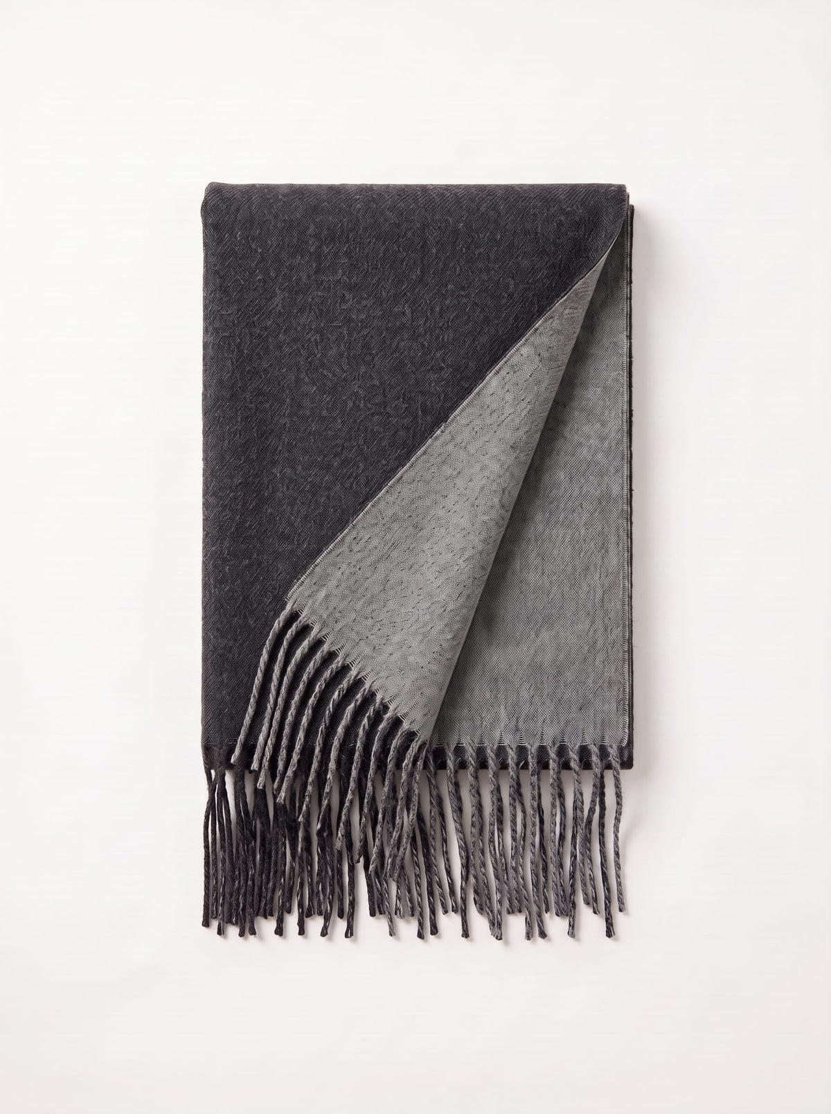 Double-Faced Solid Scarf | Cashmere-Feel Long Fringe Wrap