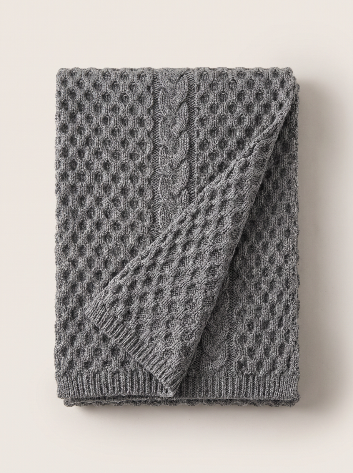Textured Honeycomb Knit Scarf