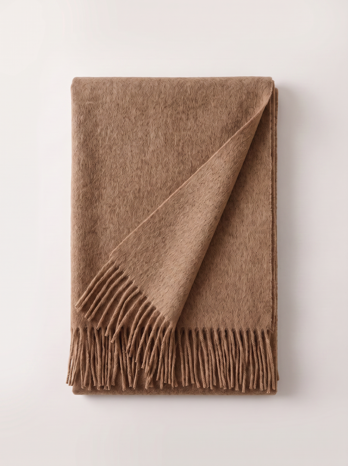 100% Australian Wool Fringed Scarf — Long Solid Wrap