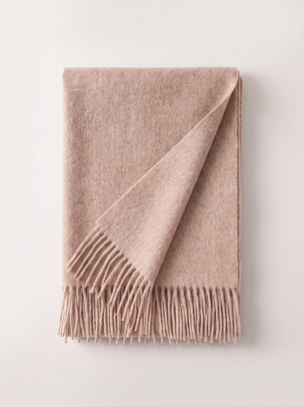 100% Australian Wool Fringed Scarf — Long Solid Wrap
