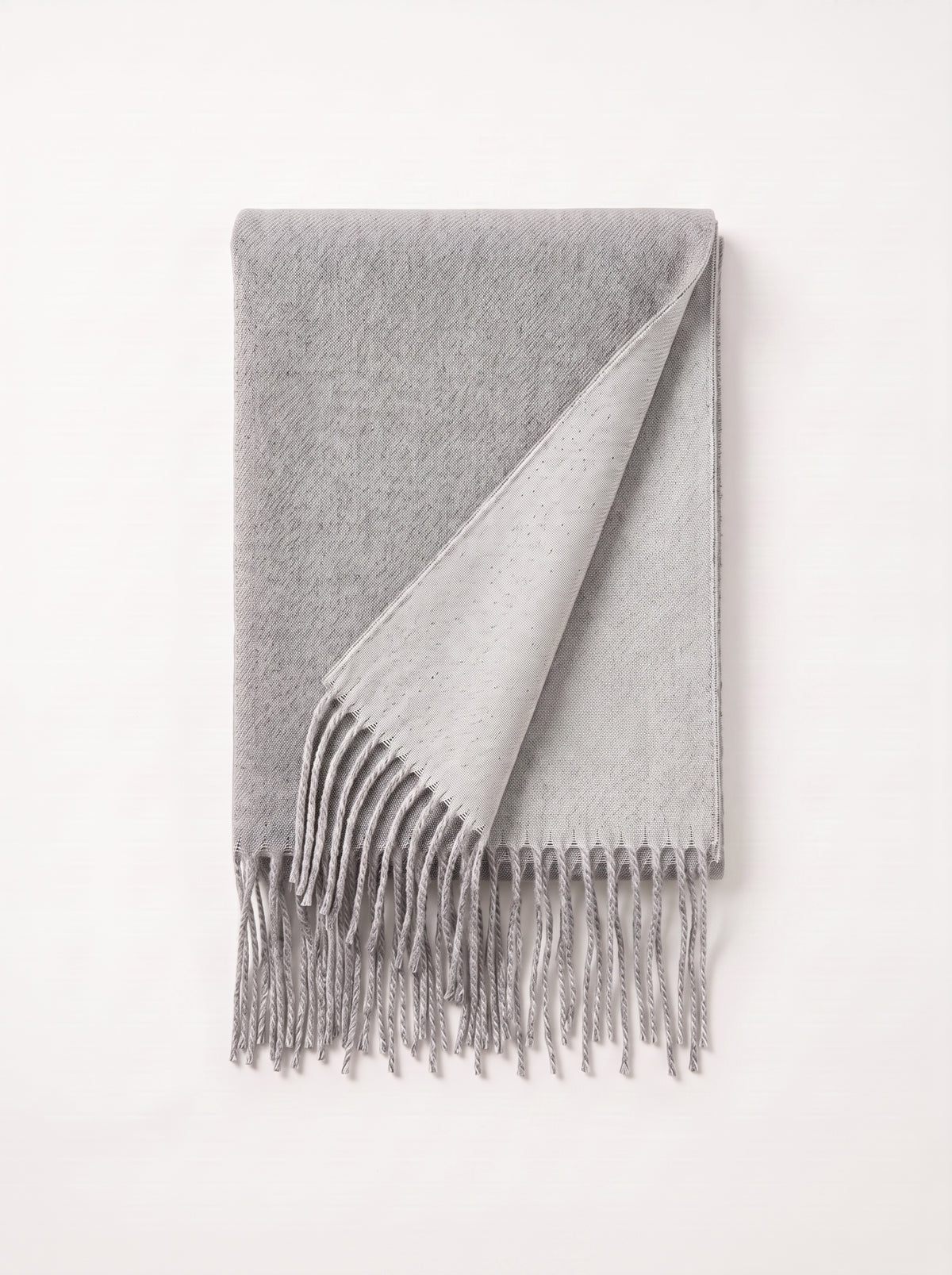 Double-Faced Solid Scarf | Cashmere-Feel Long Fringe Wrap