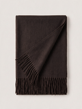 Wool-Blend Oversized Fringed Wrap — Brushed Winter Shawl