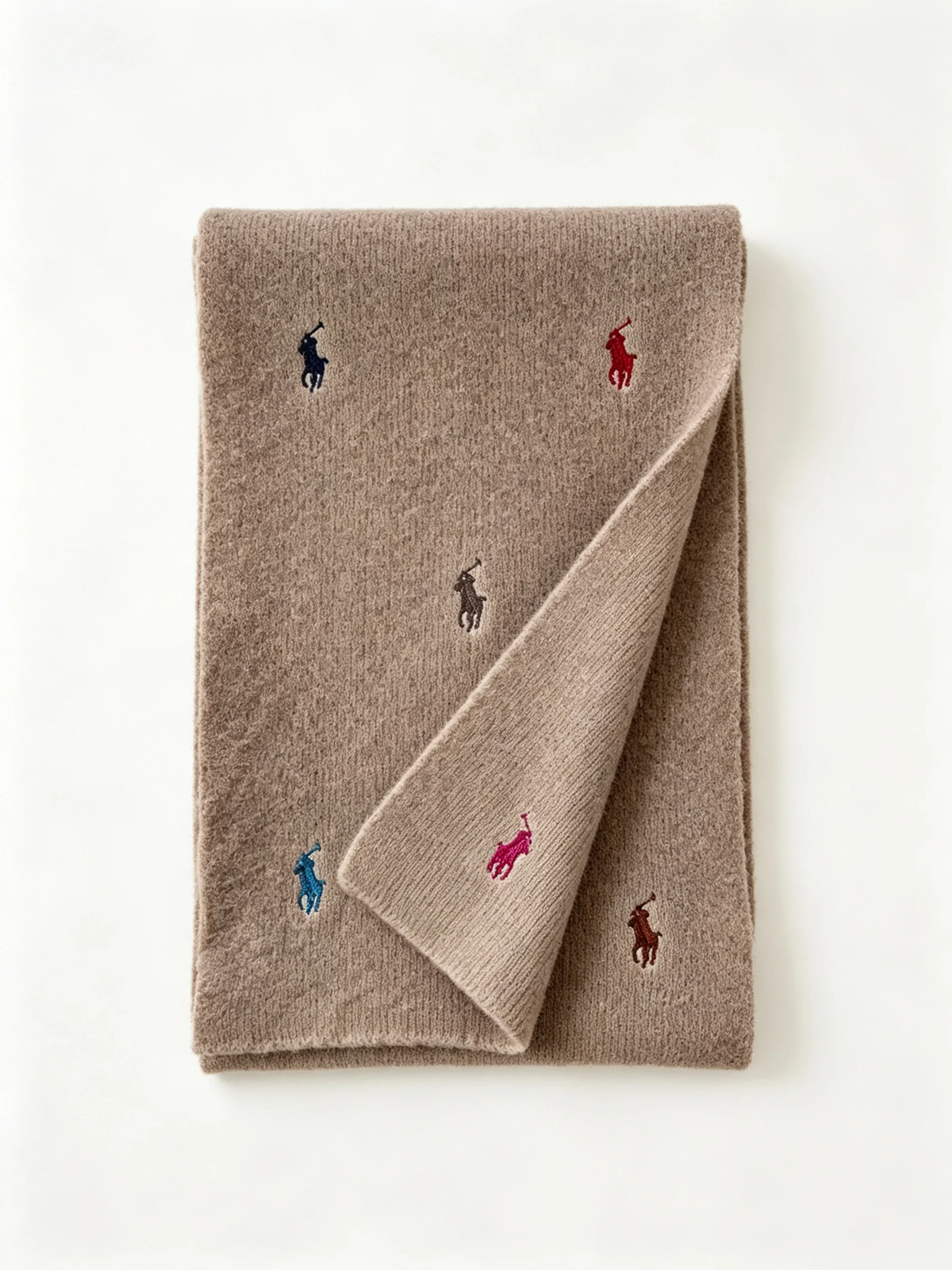 Embroidered Short Knit Scarf
