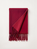 Double-Faced Solid Scarf | Cashmere-Feel Long Fringe Wrap