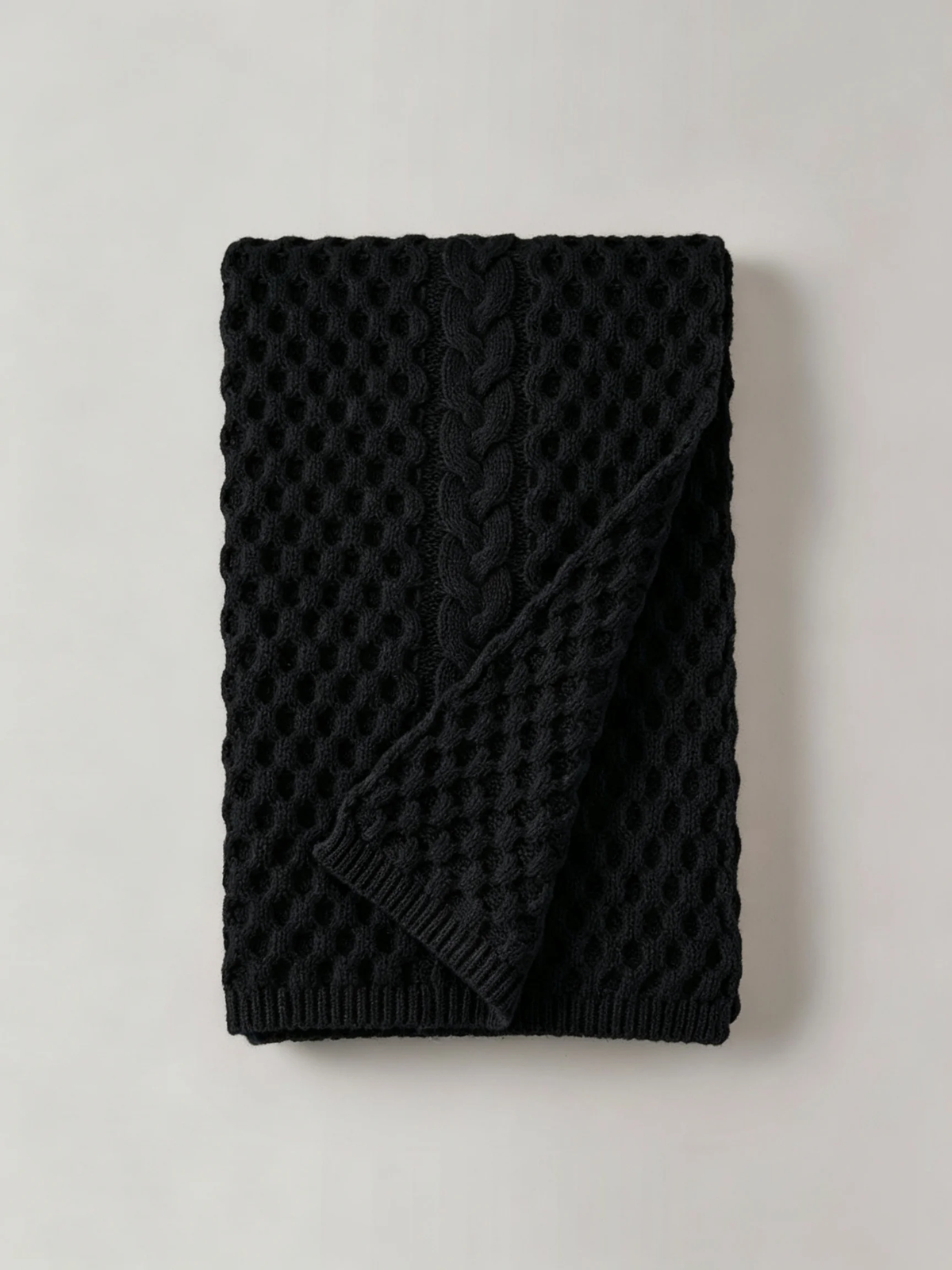 Textured Honeycomb Knit Scarf