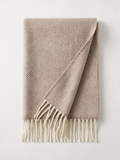 Herringbone Jacquard Wool-Blend Scarf | Extra-Long Wrap