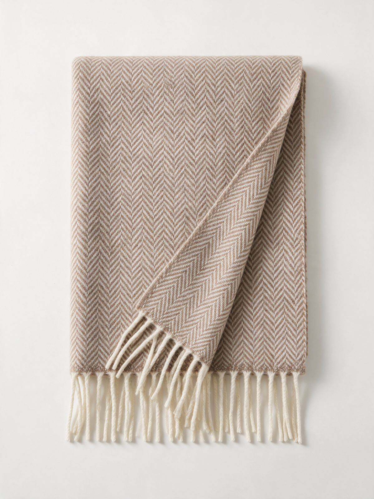 Herringbone Jacquard Wool-Blend Scarf | Extra-Long Wrap