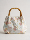 Silk Brocade Bamboo-Handle Bag — Gourd (Fu-Lu) Motif