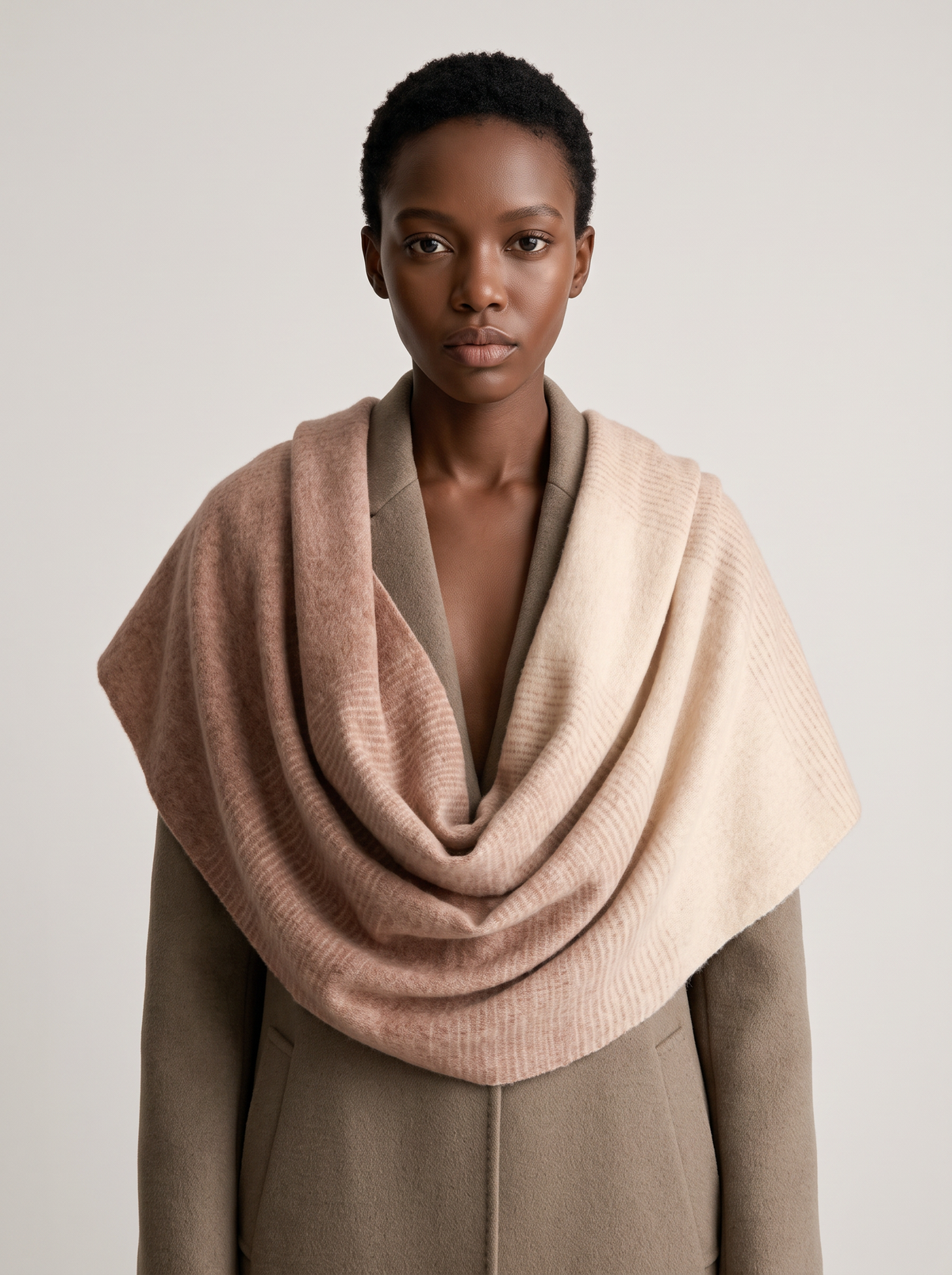 100% Wool Gradient Check Scarf