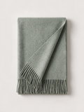 100% Australian Wool Fringed Scarf — Long Solid Wrap