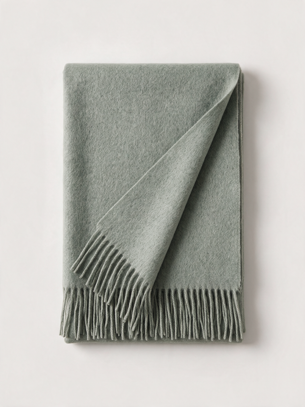 100% Australian Wool Fringed Scarf — Long Solid Wrap