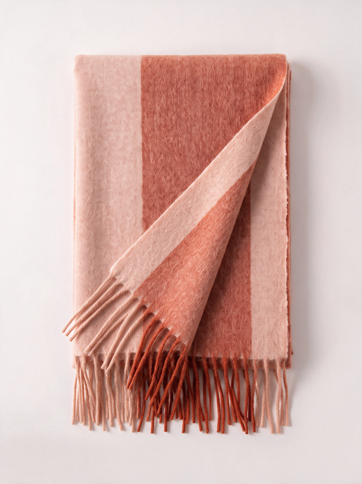 "Nordic Contrast" Color-Block 100% Australian Wool Scarf