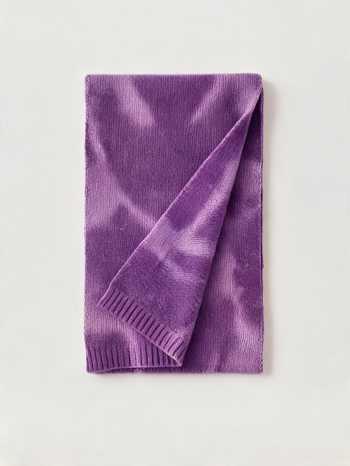 Painterly Colour 100% Wool Knit Scarf