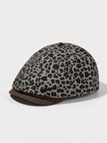 Leopard Print Newsboy Cap