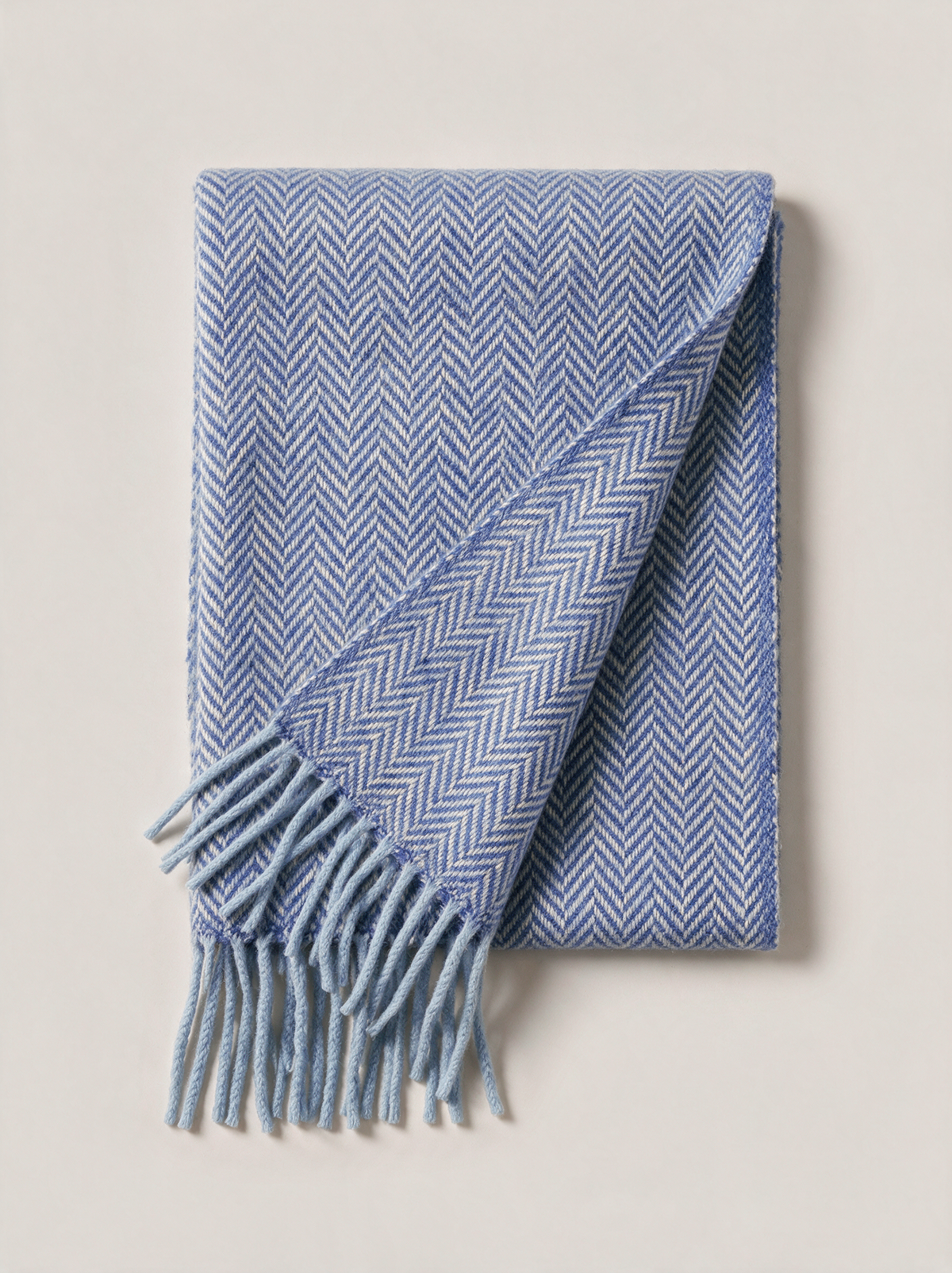 Herringbone Jacquard Wool-Blend Scarf | Extra-Long Wrap
