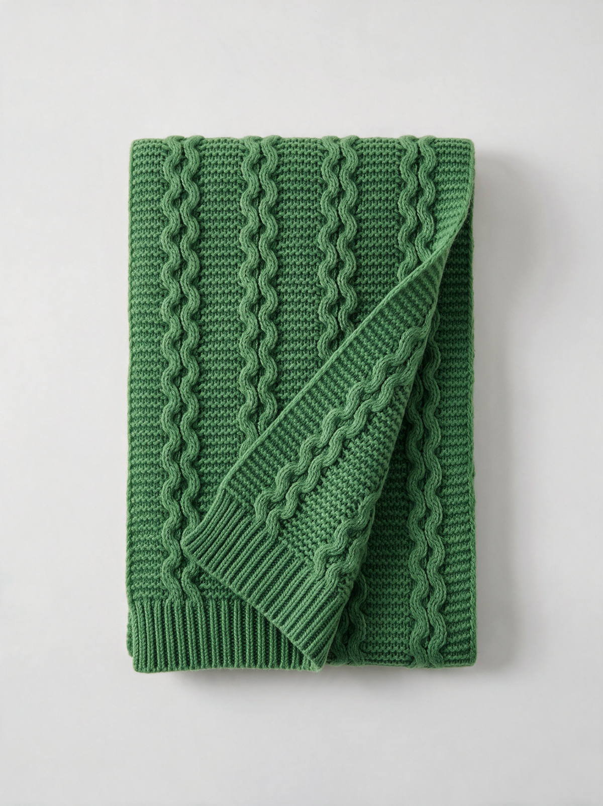 100% Wool Textured Knit Scarf