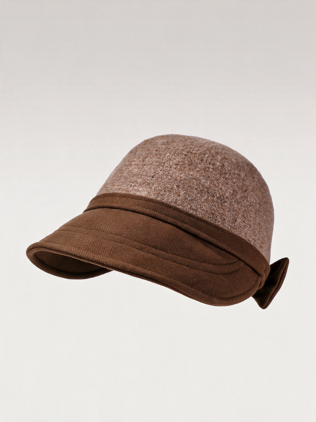 Wool-Blend Bow Cloche Hat