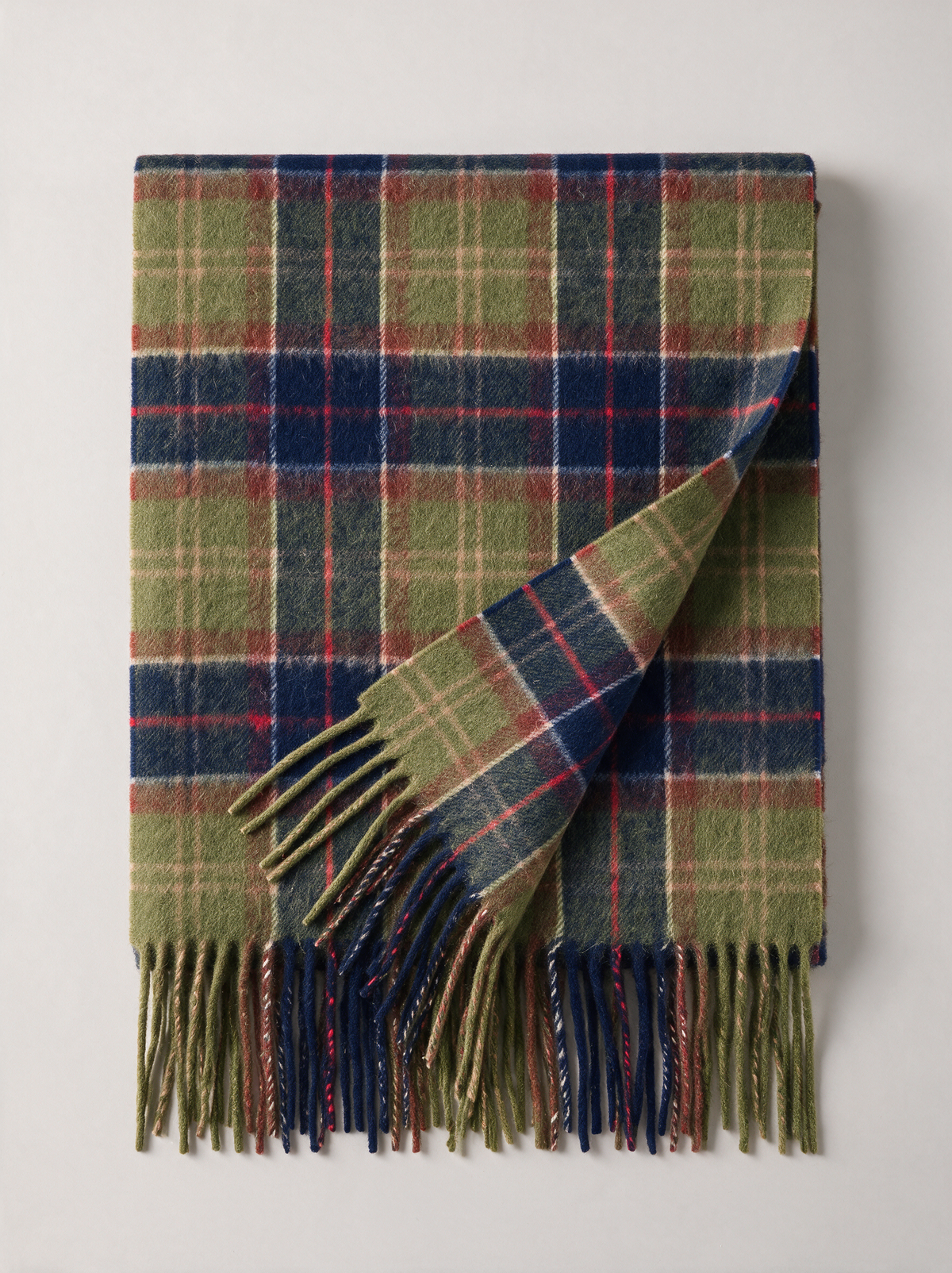 100% Wool Tartan Plaid Scarf | Double-Faced Winter Wrap