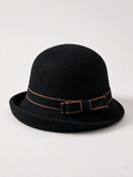 Two-Tone Bow Wool Bucket Hat