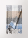 Wide Colour-Block Wool Scarf
