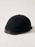 Herringbone Wool-Blend Newsboy Cap