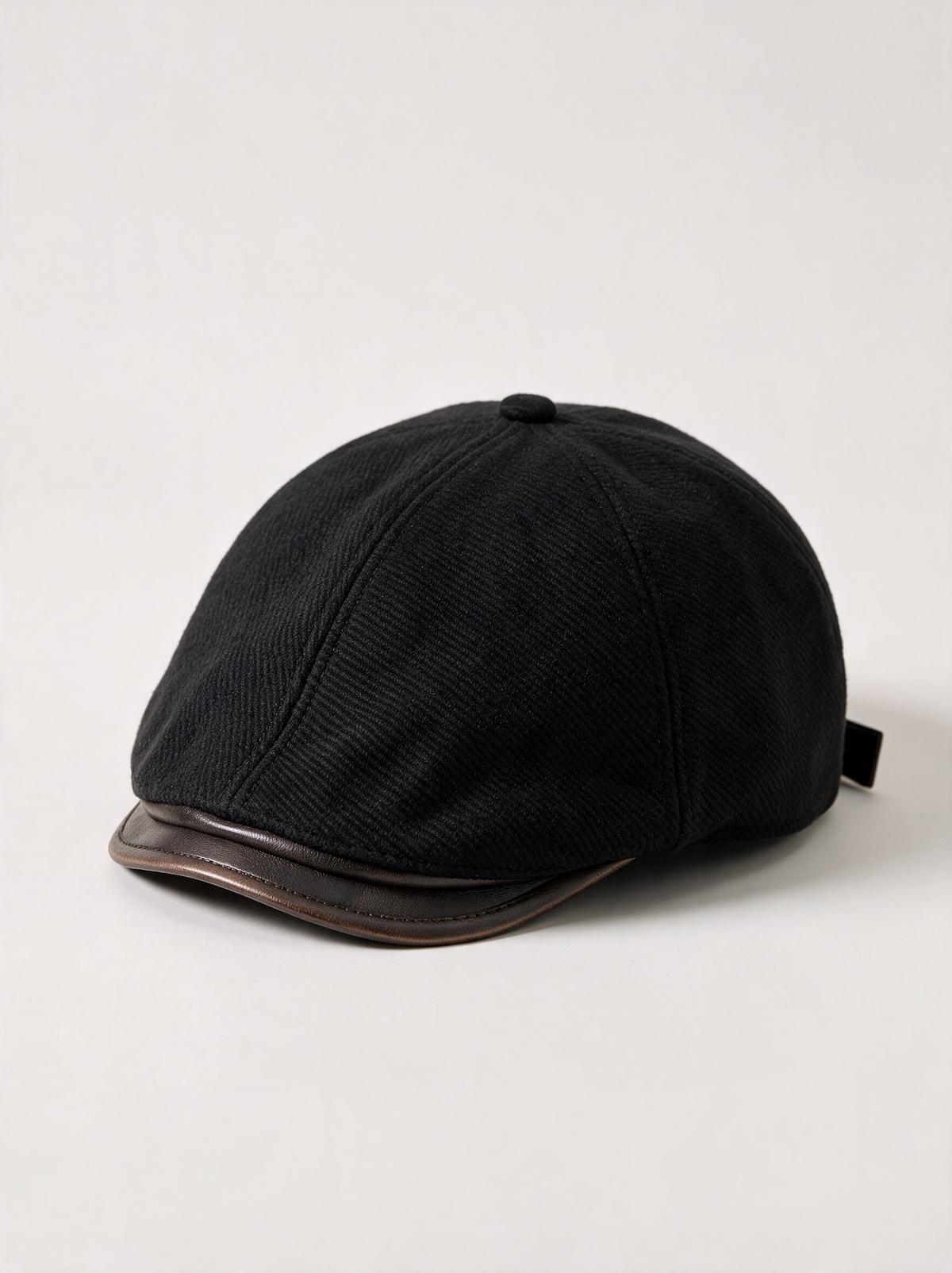Herringbone Wool-Blend Newsboy Cap