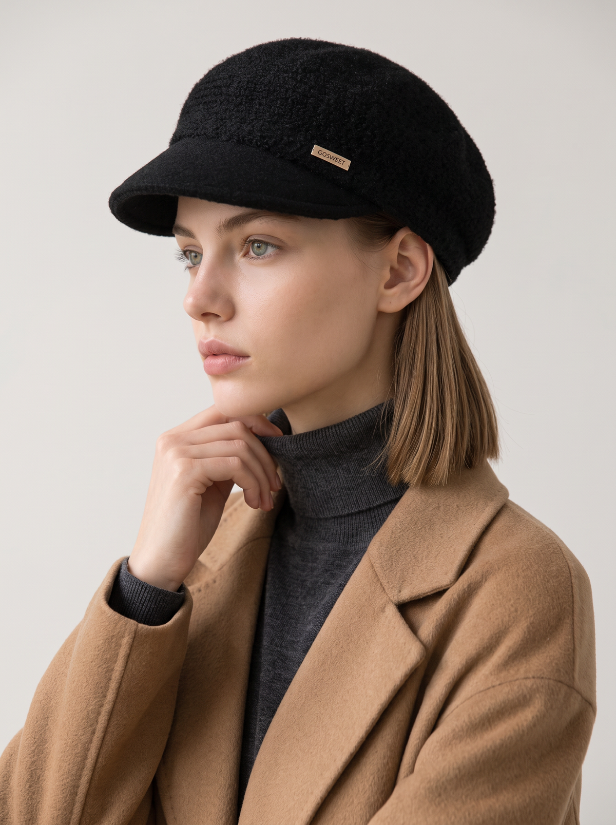 Knit Wool Baker Boy Cap