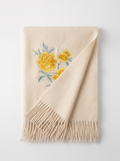 100% Wool Floral Embroidered Scarf