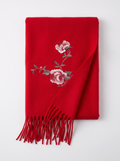100% Wool Floral Embroidered Scarf