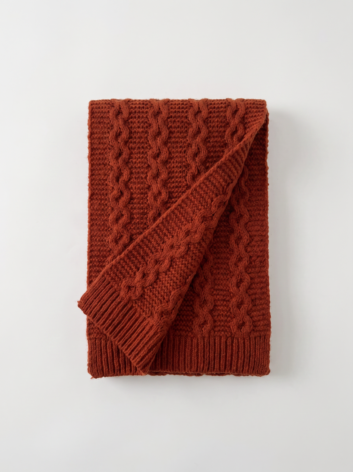 100% Wool Textured Knit Scarf