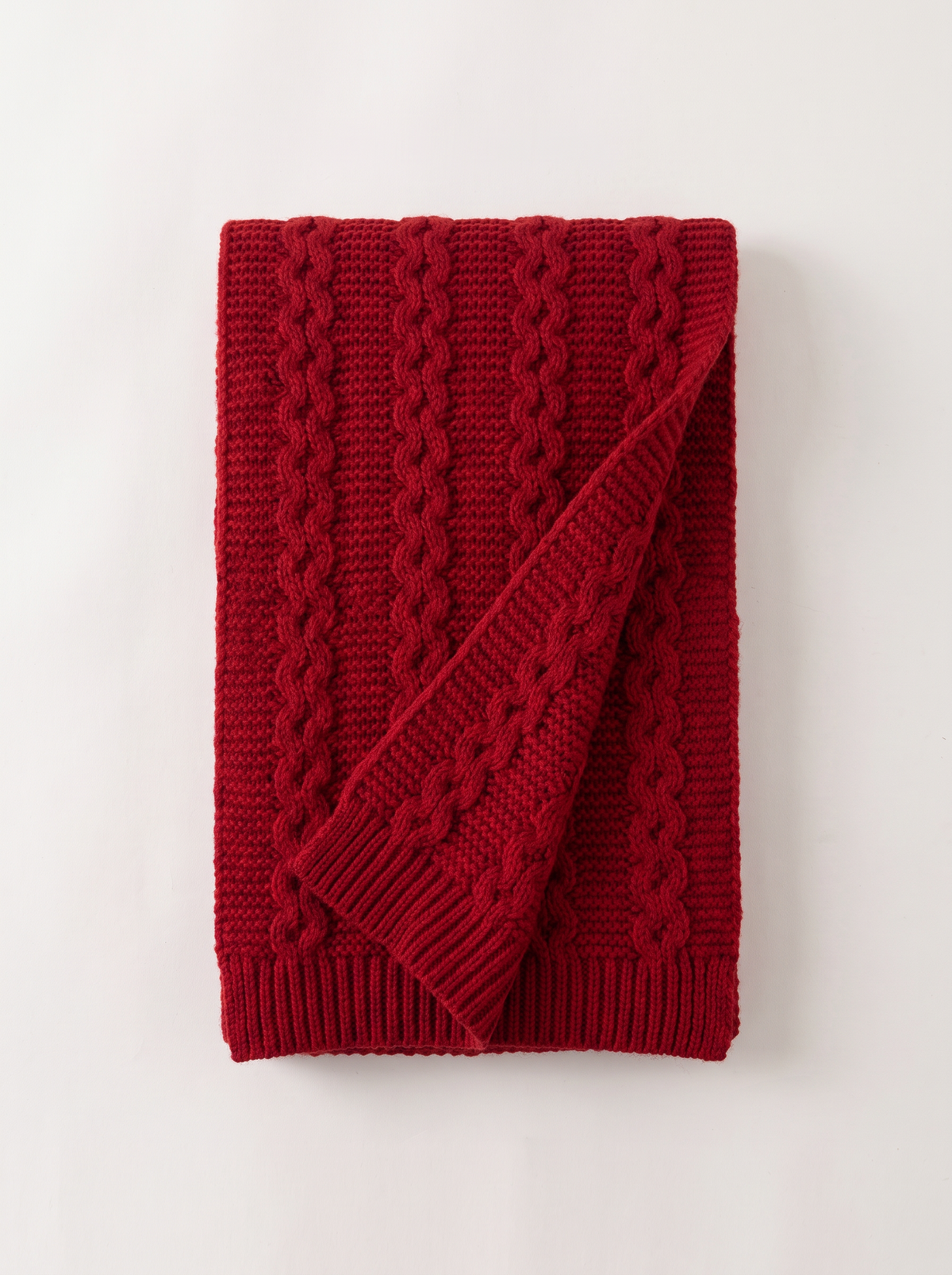 100% Wool Textured Knit Scarf
