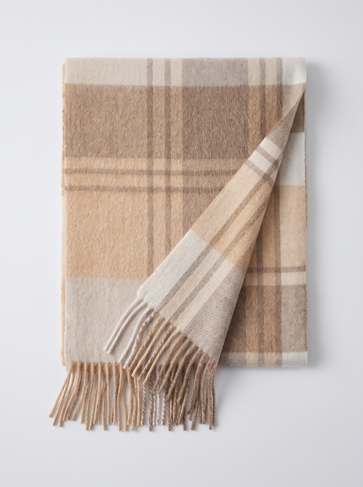 100% Wool Soft Check Scarf