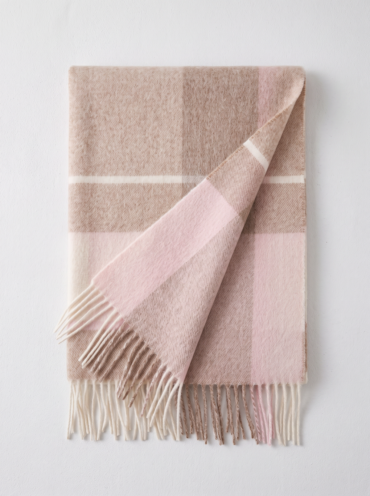 100% Wool Soft Check Scarf