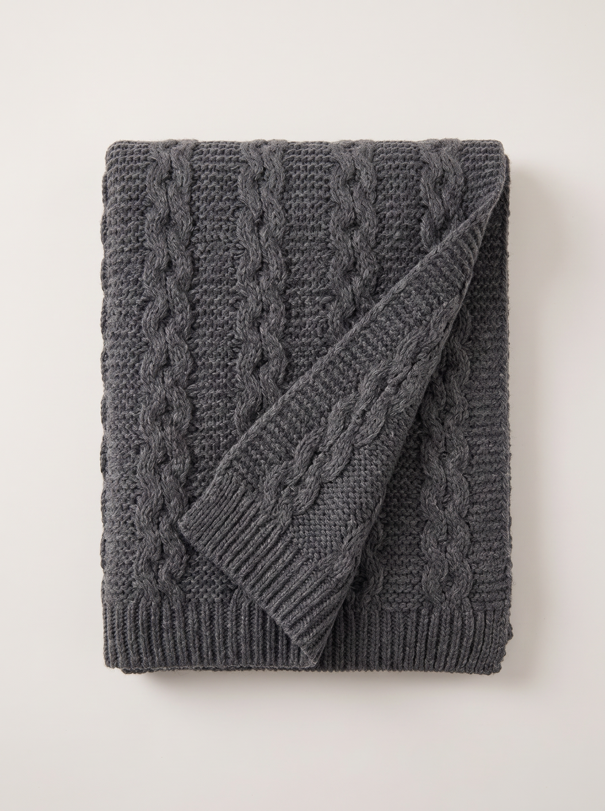 100% Wool Textured Knit Scarf